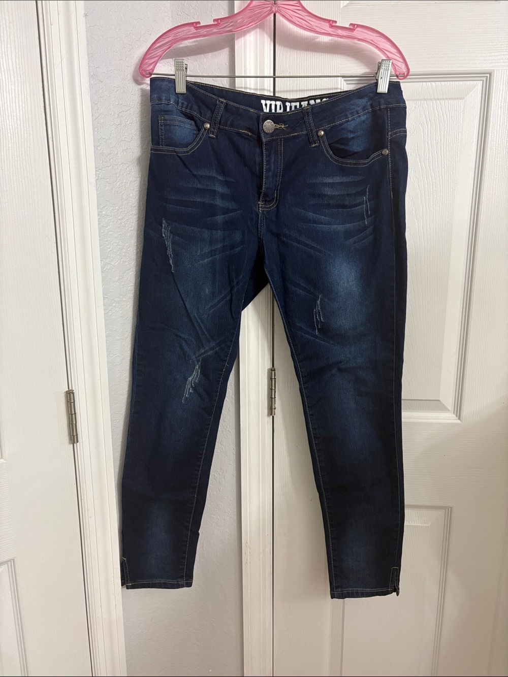 VIP Dark Blue Distressed Women’s Jeans
